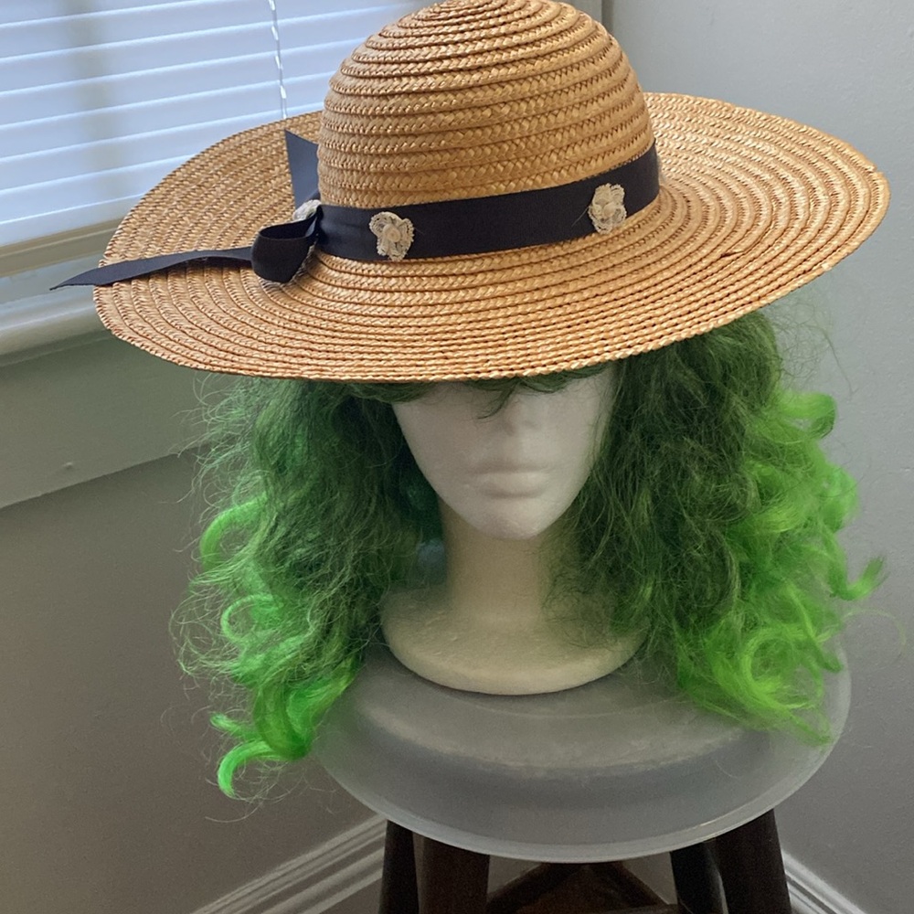 Tan color Atlas brand summer wide brim hat size Medium